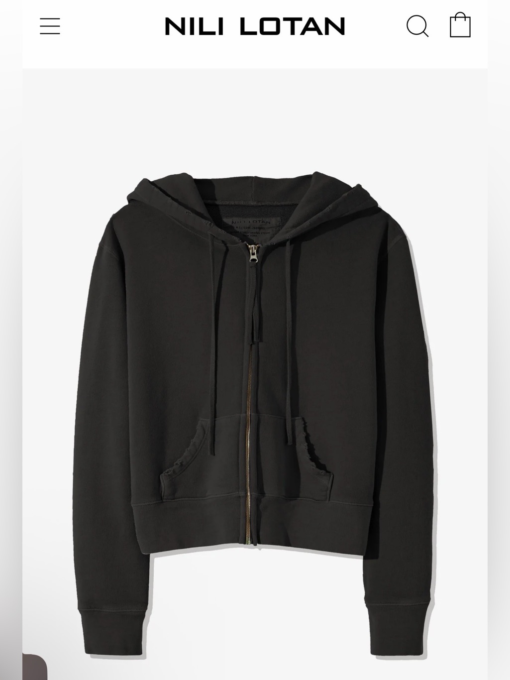 Nili Lotan Black Callie Hoodie